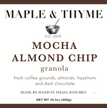 Load image into Gallery viewer, Mocha Almond Chip Granola - 16.5 Ounce Mason Jar