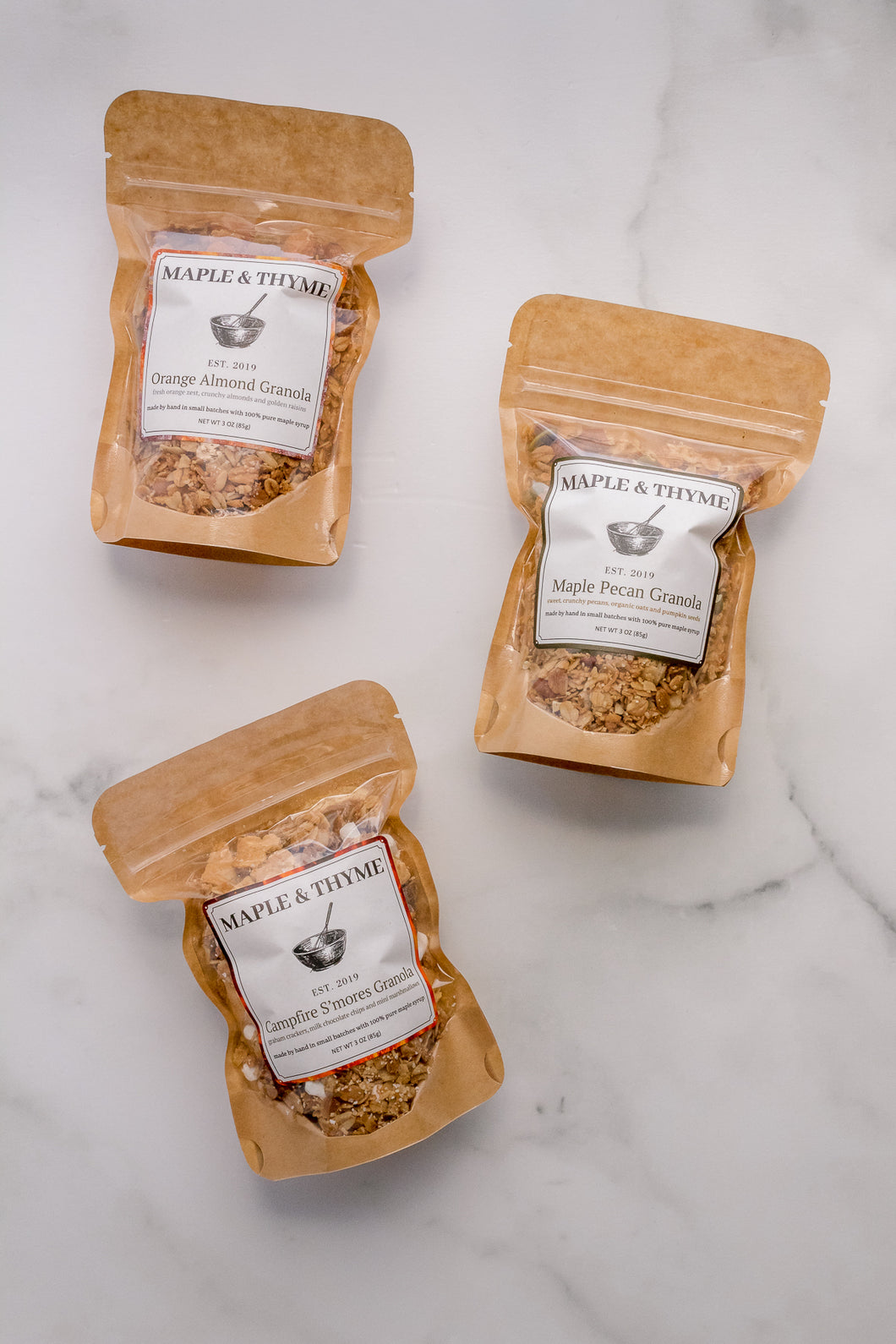 Single Serving Granola Pouches - Package of 3 - Choose 3 Flavors