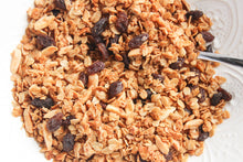 Load image into Gallery viewer, cinnamon raisin granola in white bowl
